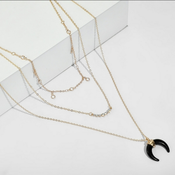 **LAST ONE** NEW Horn Multi Layer Necklace - Picture 3 of 5